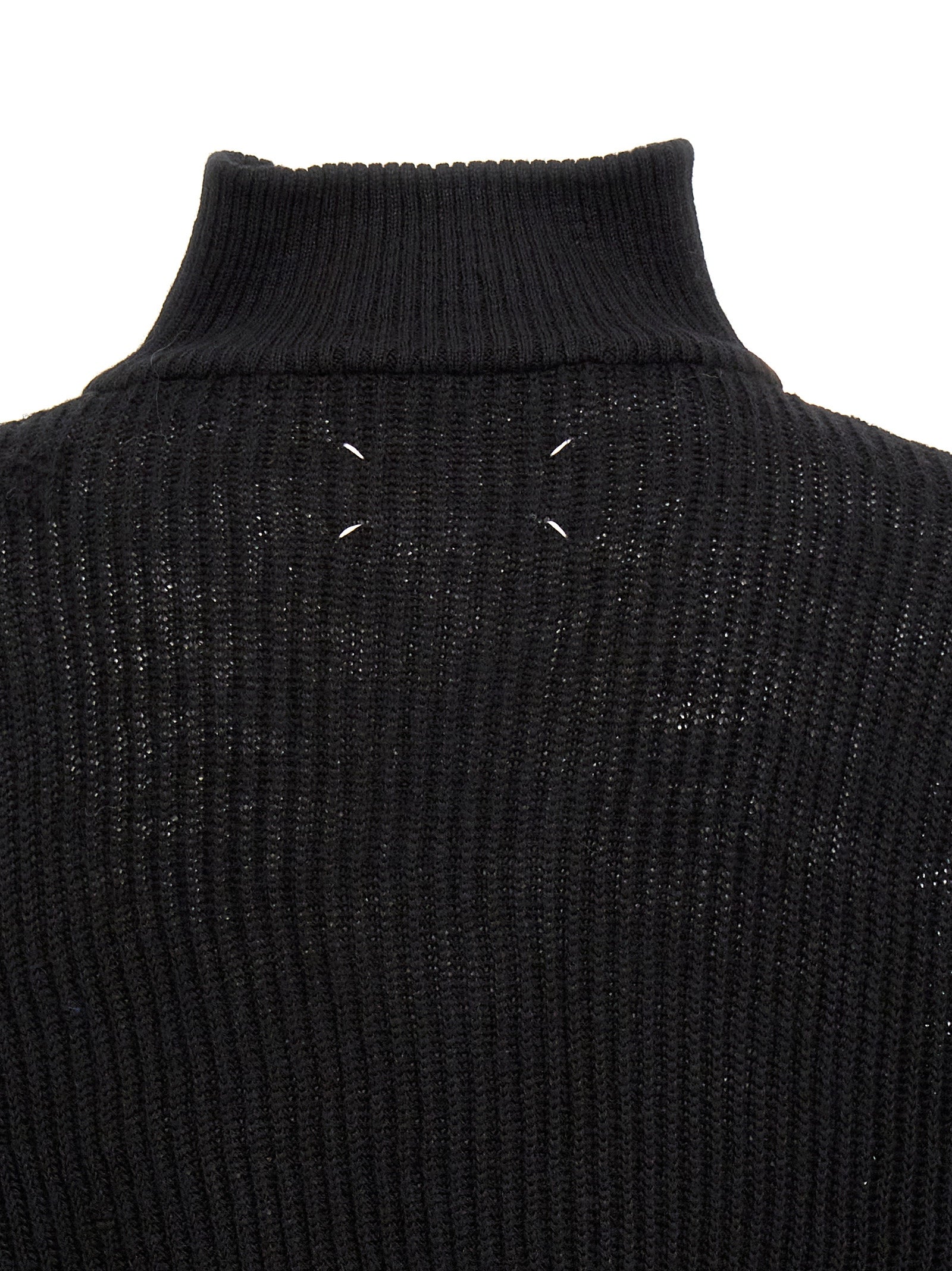 Maison Margiela Distressed Half Zip Sweater