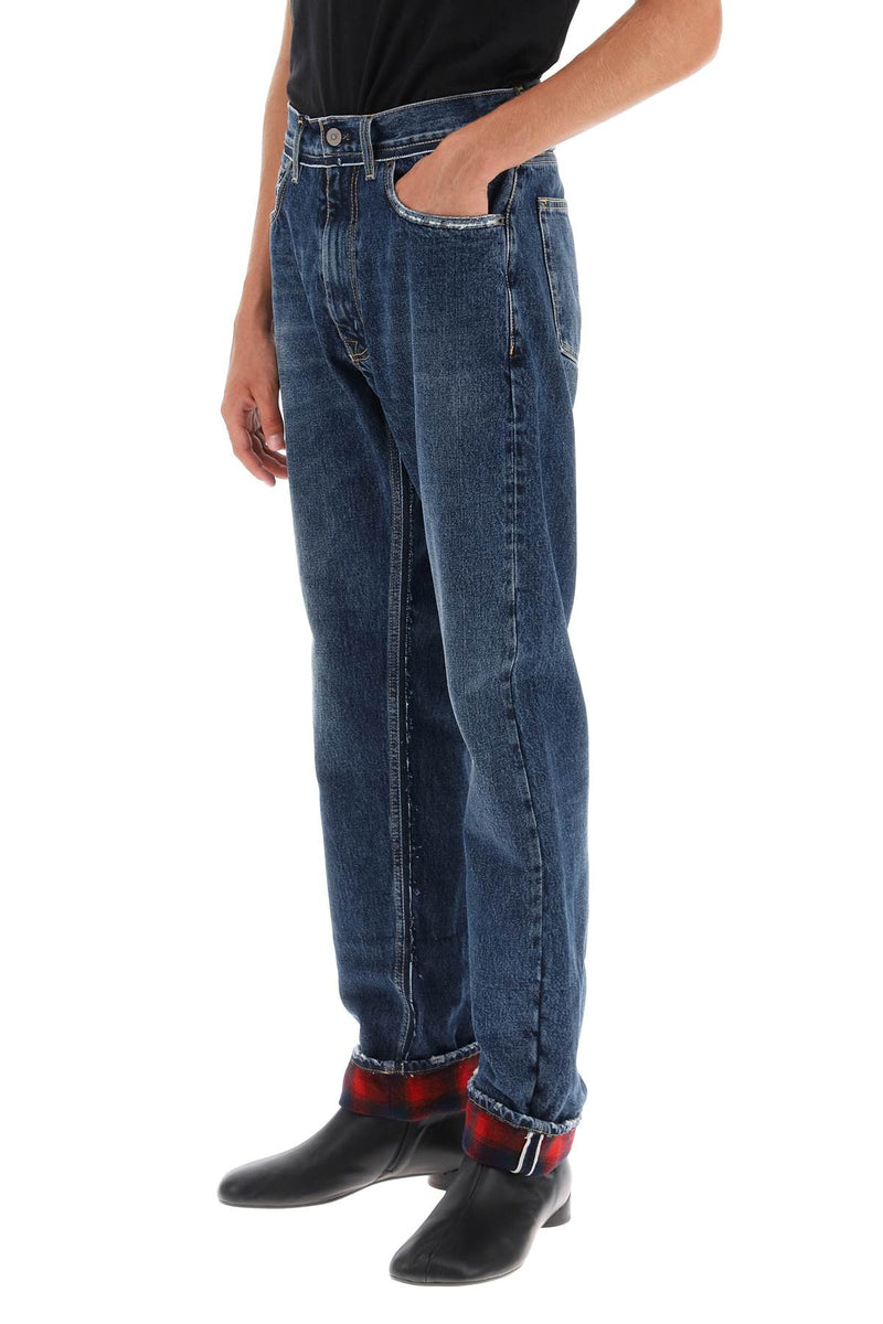 Maison Margiela Pendleton Jeans With Inserts Blue