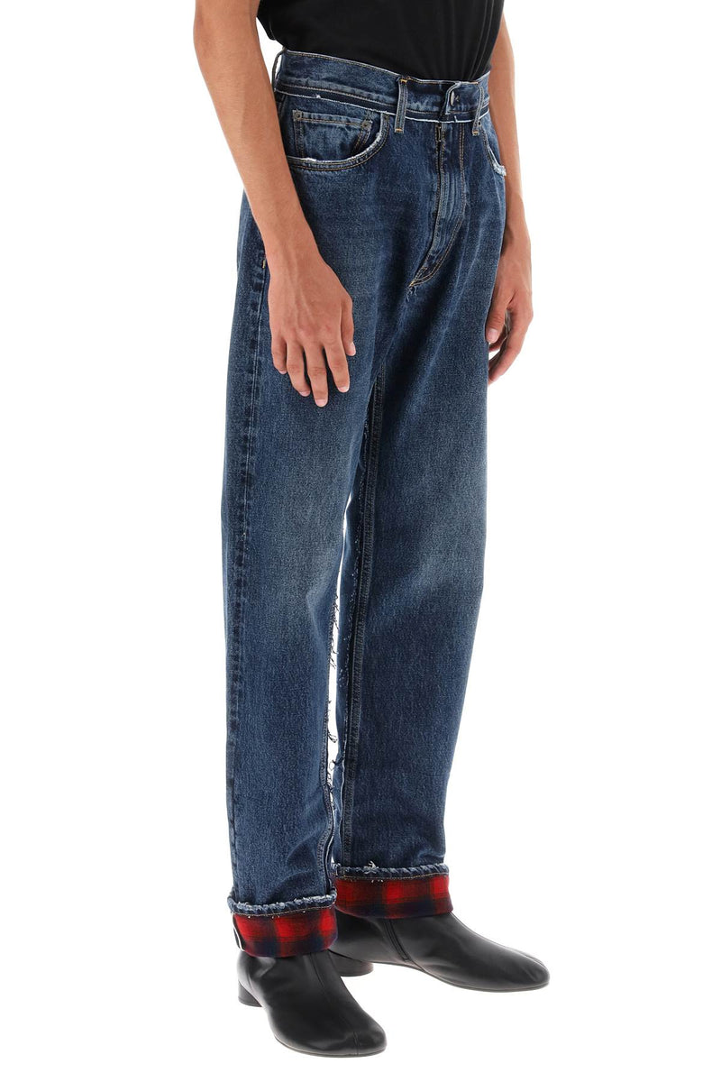 Maison Margiela Pendleton Jeans With Inserts Blue