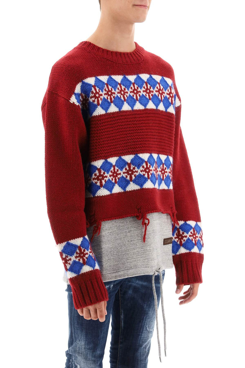 Dsquared2 Canadian Hybrid Sweater Red