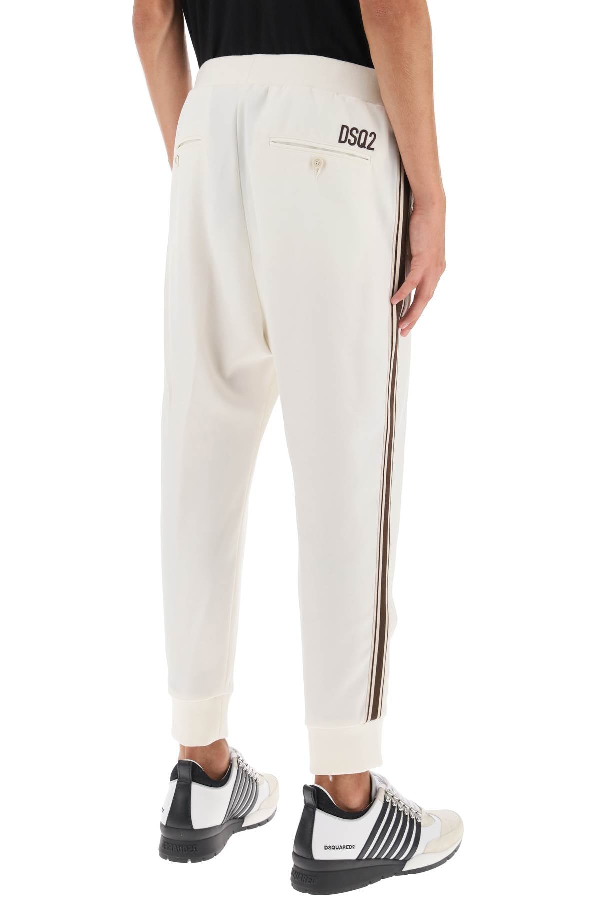 Dsquared2 Wool Blend Tailored Jog Pants White