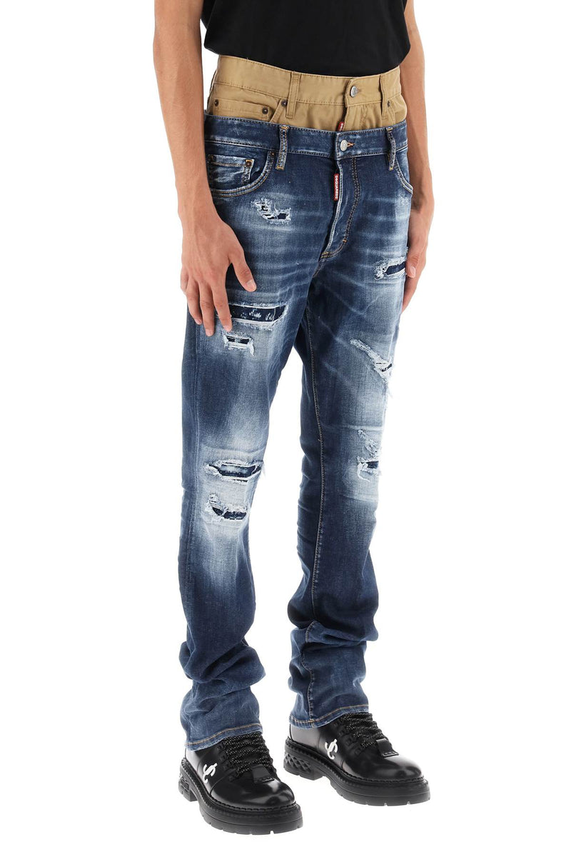 Dsquared2 Medium Ripped Wash Skinny Twin Pack Jeans Blue