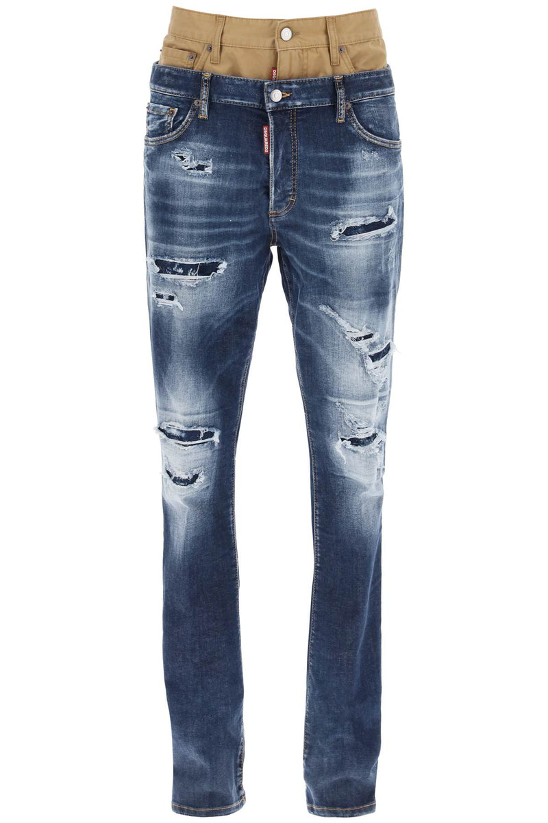 Dsquared2 Medium Ripped Wash Skinny Twin Pack Jeans Blue