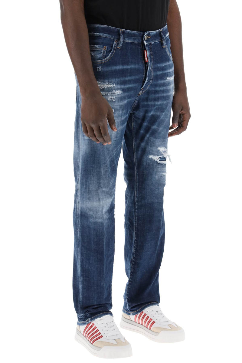 Dsquared2 Destroyed Denim Jeans In 642 Style Blue