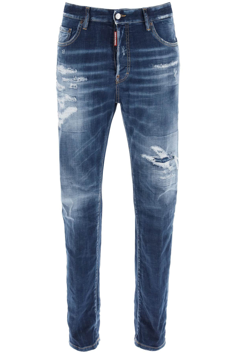 Dsquared2 Destroyed Denim Jeans In 642 Style Blue