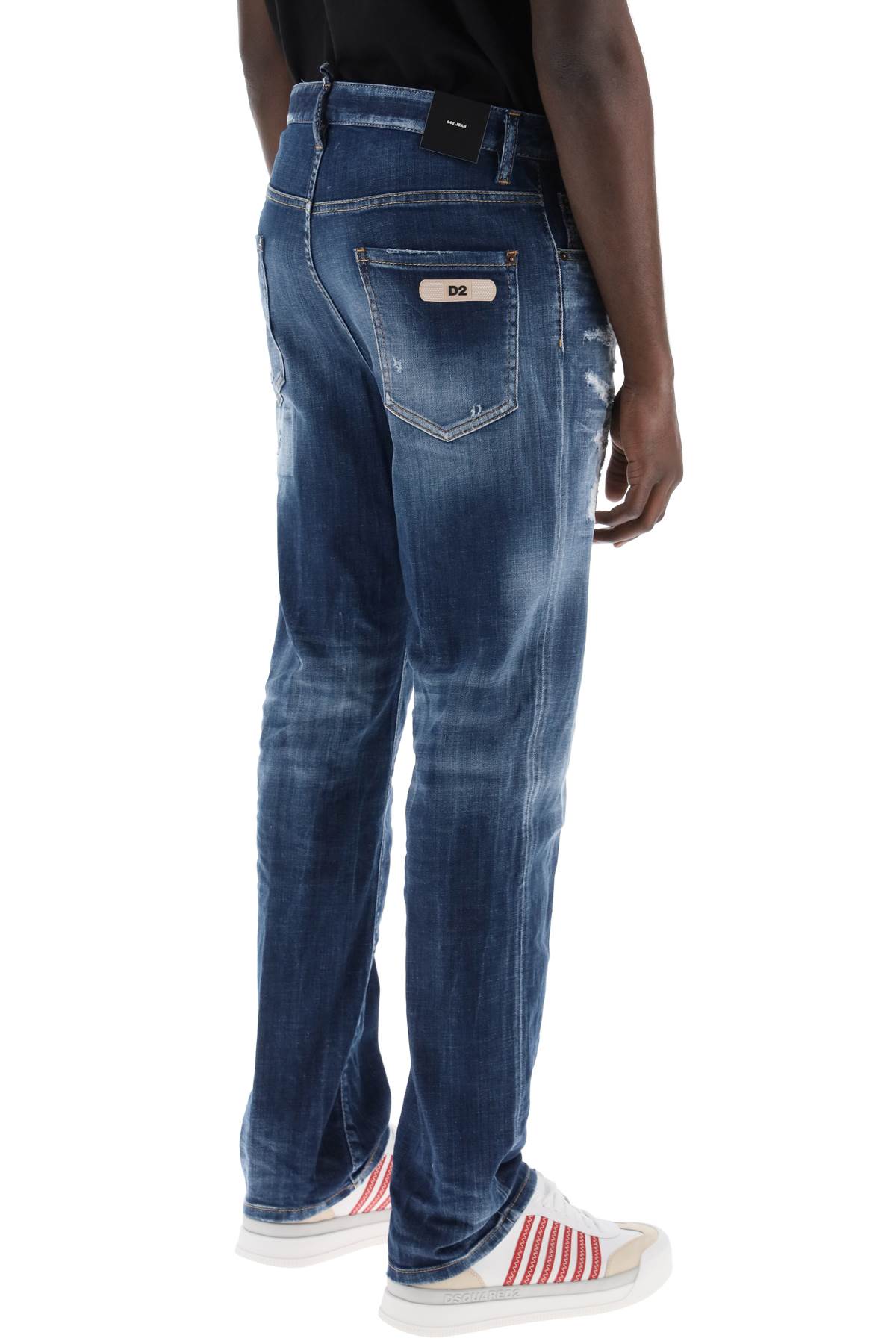 Dsquared2 Destroyed Denim Jeans In 642 Style Blue