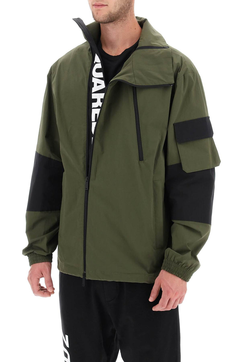 Dsquared2 Technical Blouson Jacket In Stretch Cotton Green