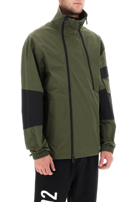 Dsquared2 Technical Blouson Jacket In Stretch Cotton Green