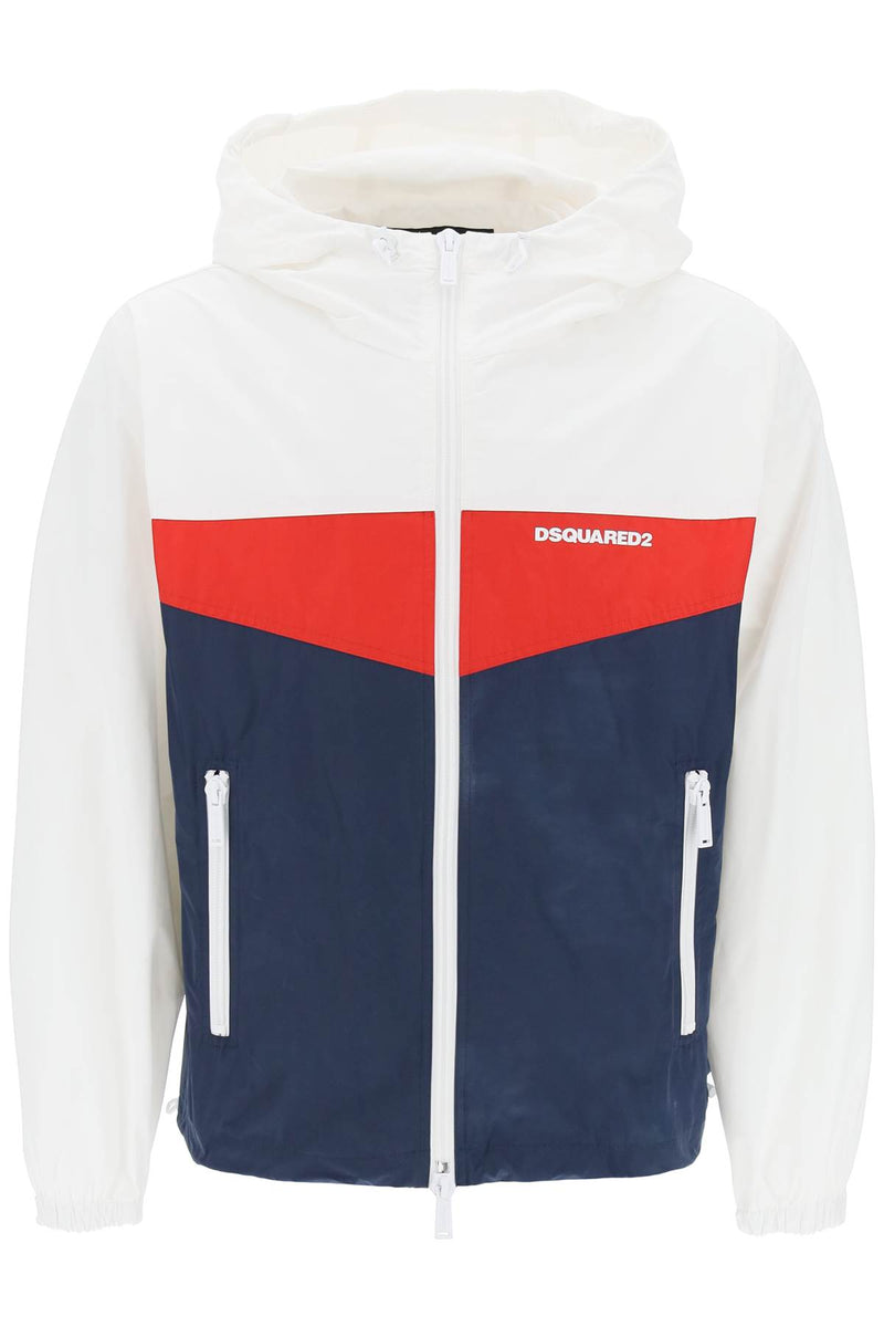 Dsquared2 Color Block Windbreaker Jacket White