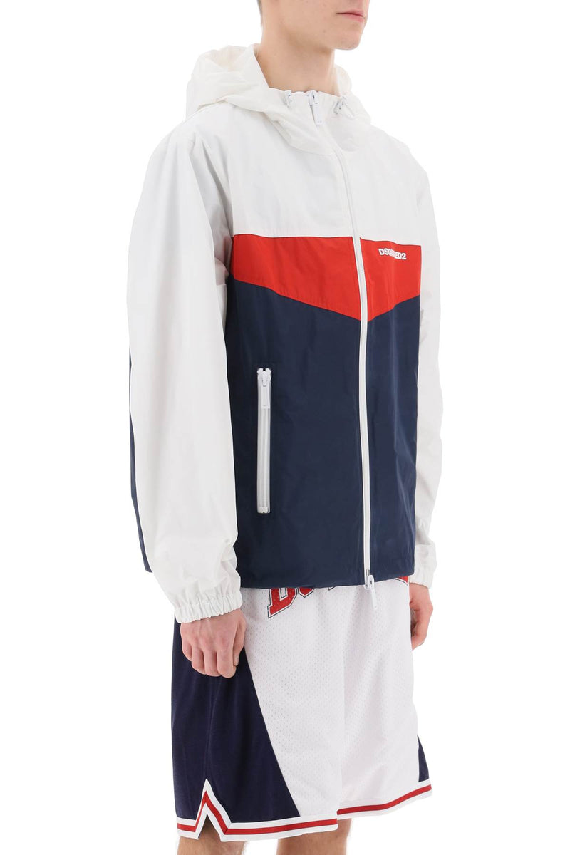 Dsquared2 Color Block Windbreaker Jacket White