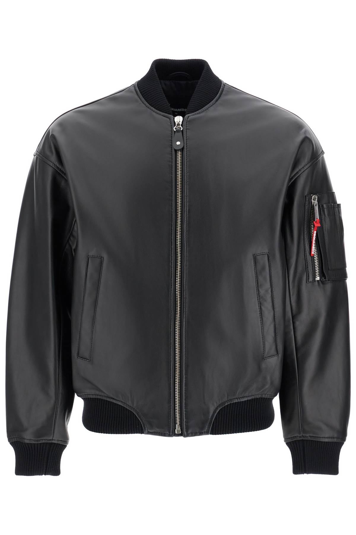 Dsquared2 Men'S Black Leather Bomber