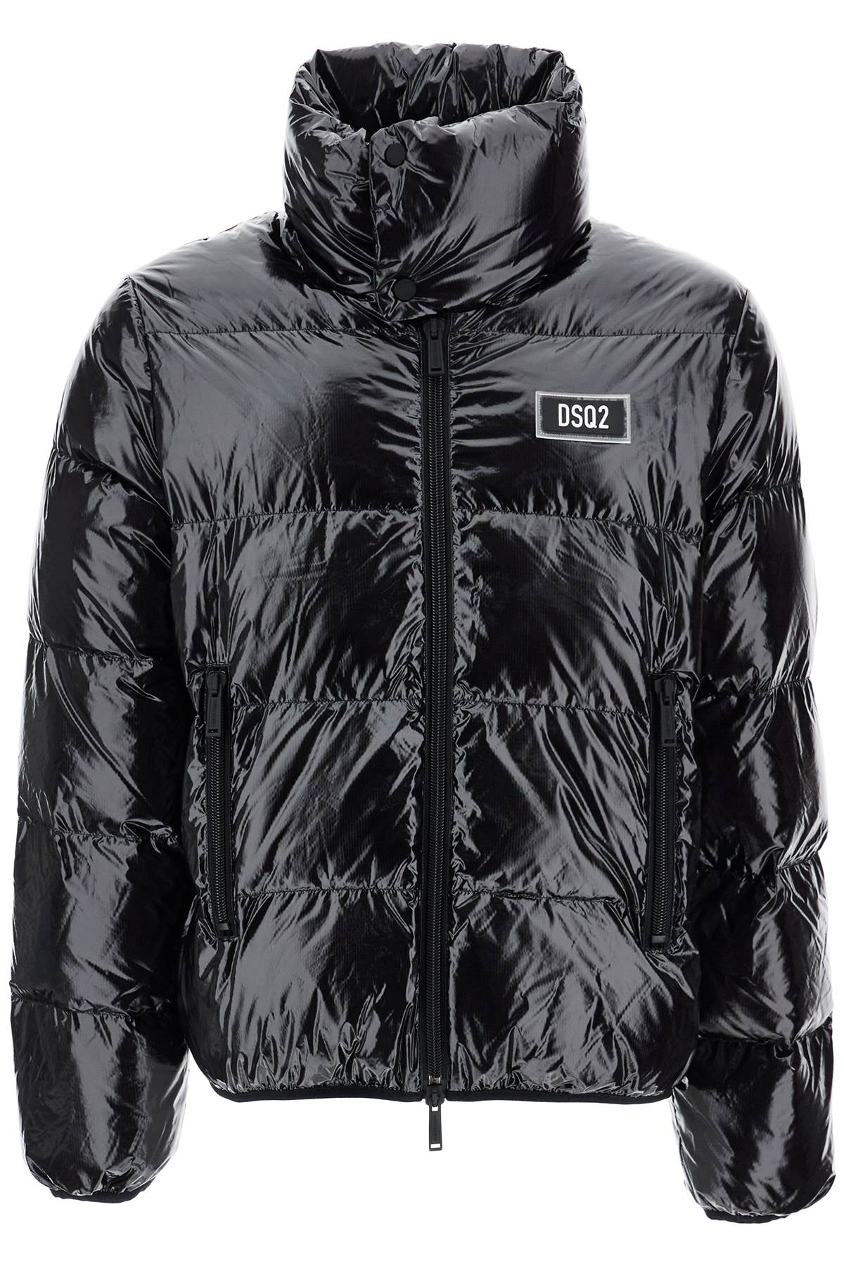 Dsquared2 Lightweight Black Padded Nylon Jacket With High Collar