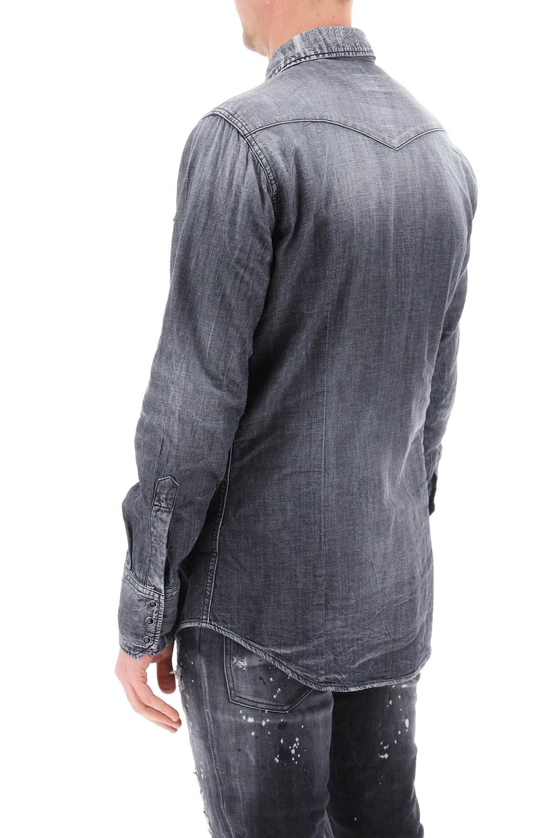 Dsquared2 Denim Western Shirt Grey