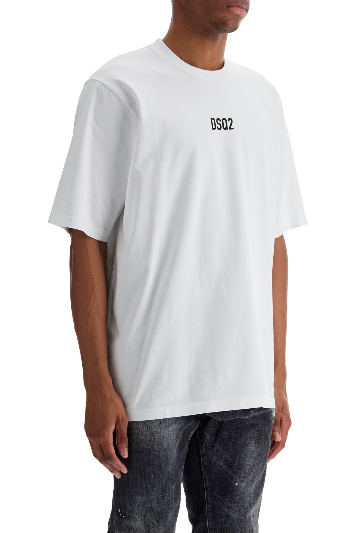 Dsquared2 White Cotton T-Shirt With Dsq2 Logo