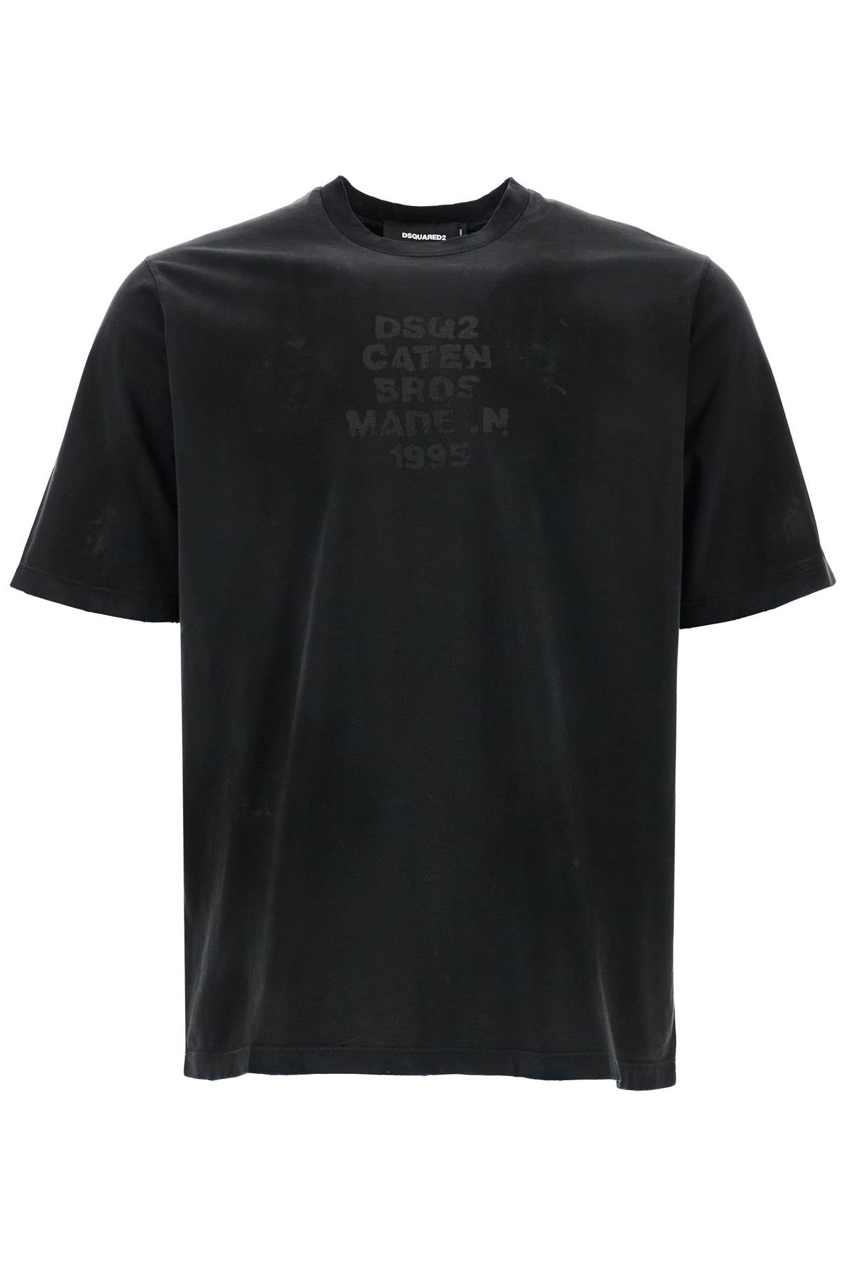 Dsquared2 Dark Grey Cotton T-Shirt With Logo Print