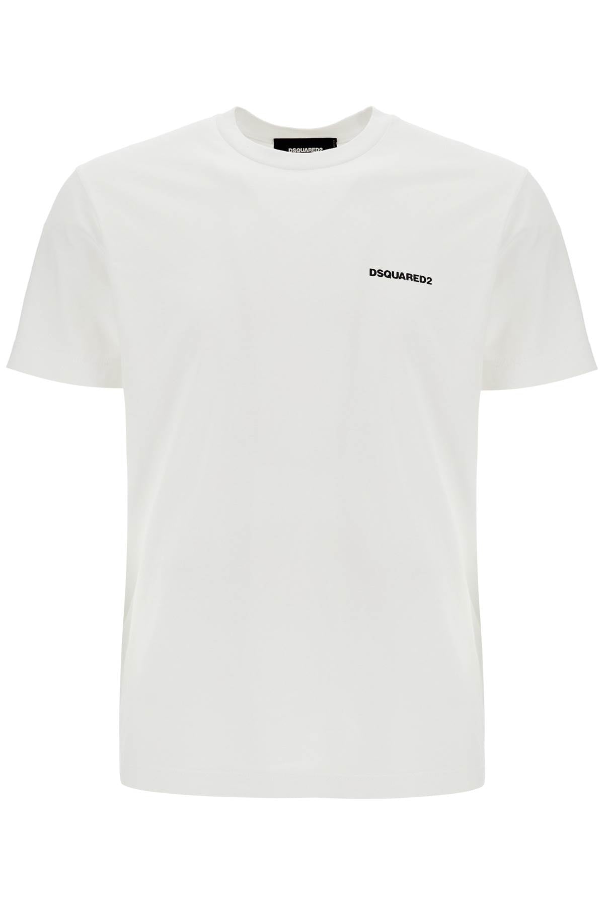 Dsquared2 Men'S White Cotton T-Shirt With Embroidered Logo