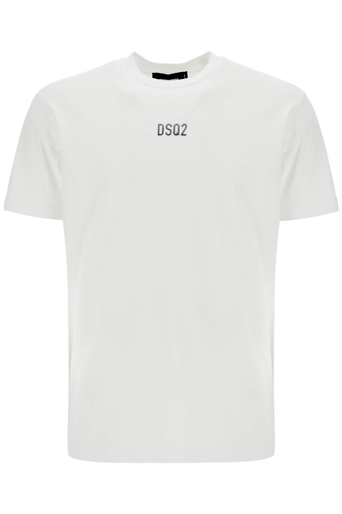 Dsquared2 White Cotton T-Shirt With Embroidered Logo