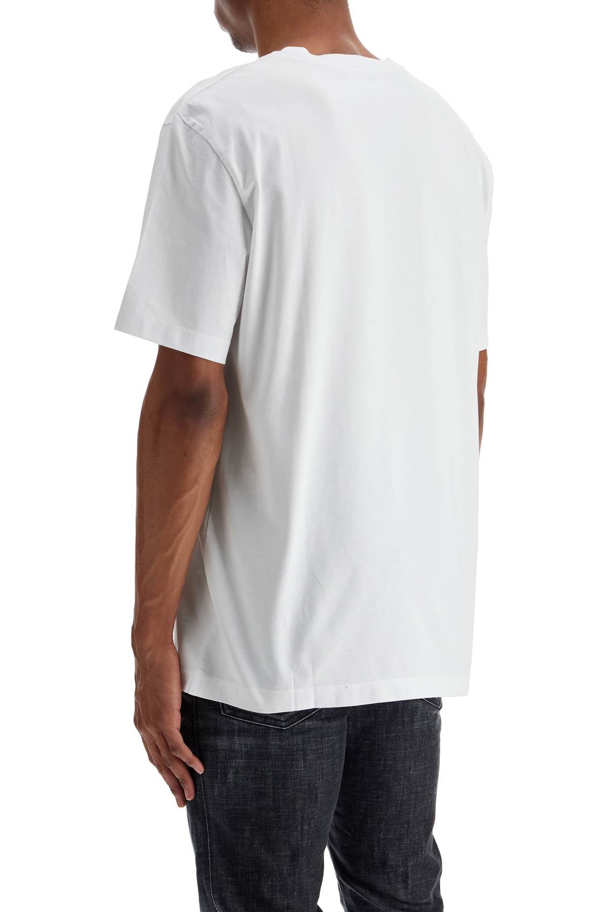 Dsquared2 White Cotton T-Shirt With Embroidered Logo