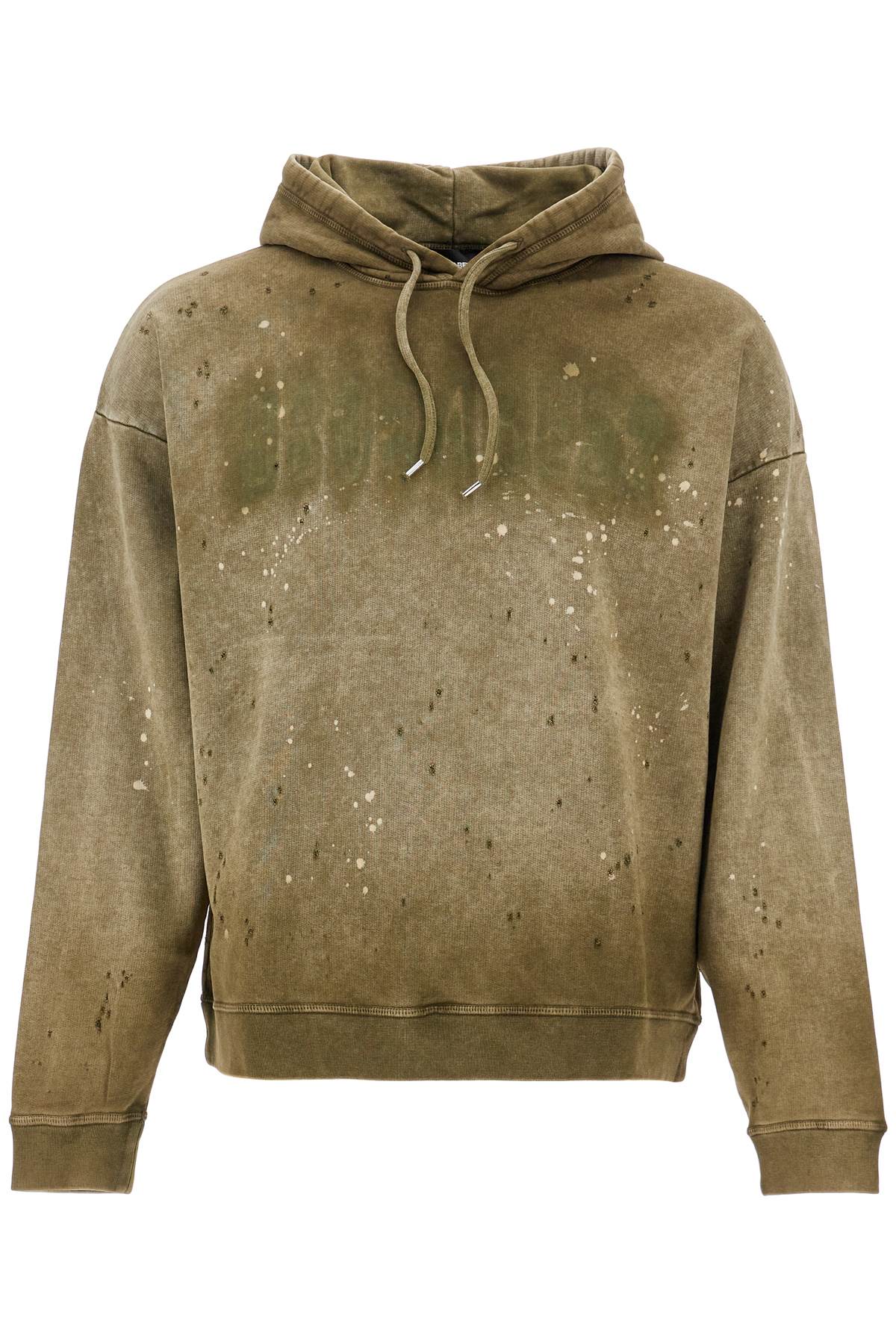 Dsquared2 Olive Green Cotton Hoodie With Original Print