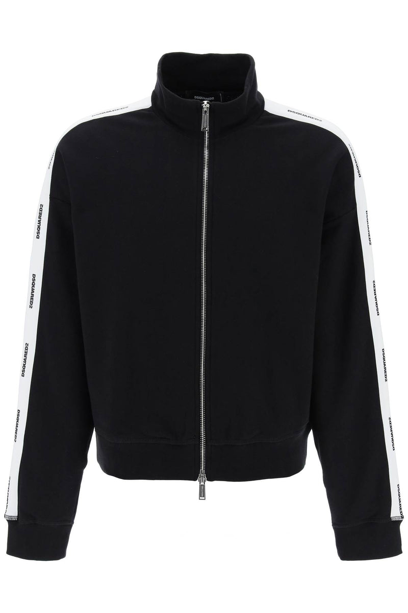 Dsquared2 Zip-Up Sweatshirt With Logo Bands Black