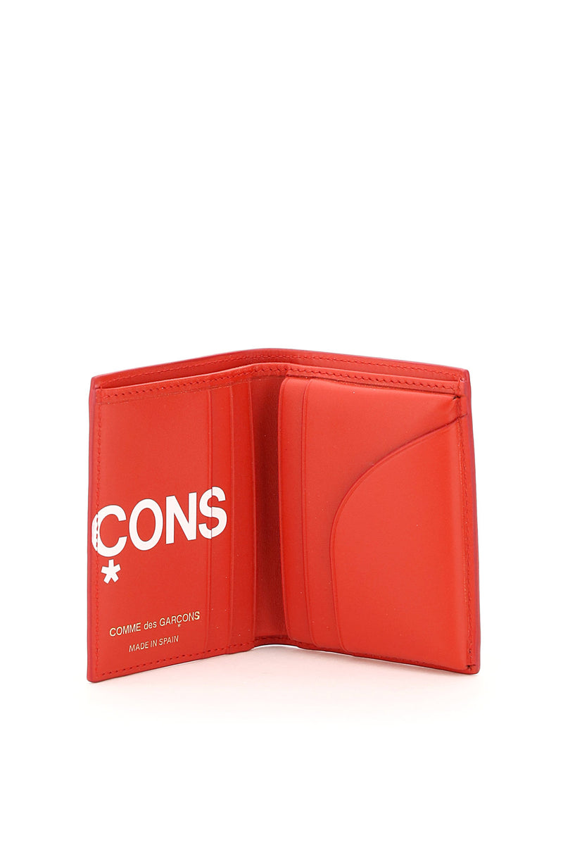 Comme Des Garcons Wallet Small Bifold Wallet With Huge Logo Red