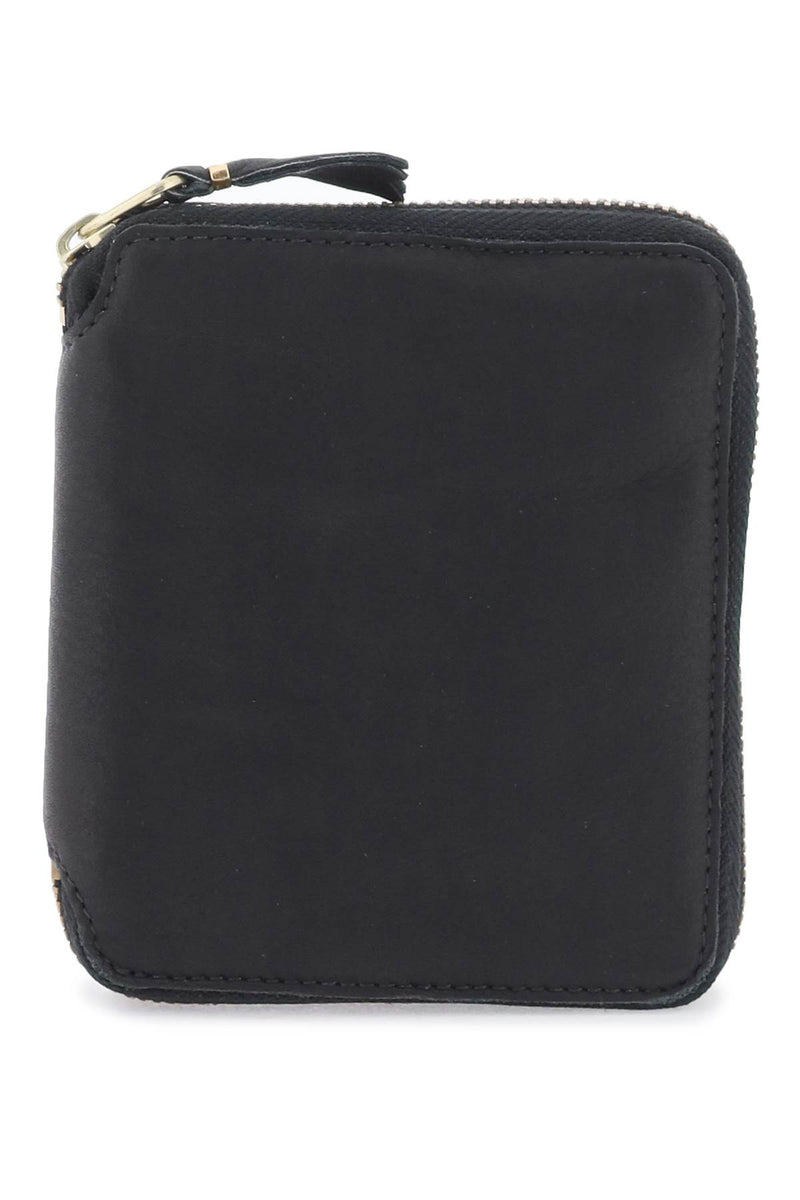 Comme Des Garcons Wallet Washed Leather Zip-Around Wallet Black