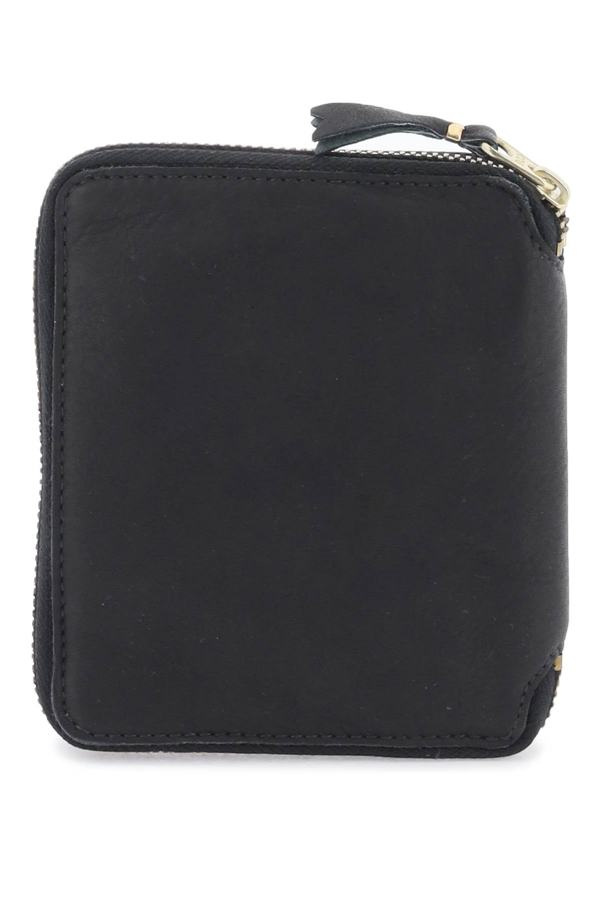 Comme Des Garcons Wallet Washed Leather Zip-Around Wallet Black