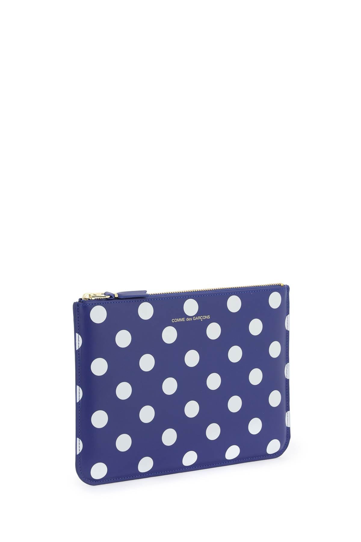 Comme Des Garcons Wallet Polka Dots Pouch Blue