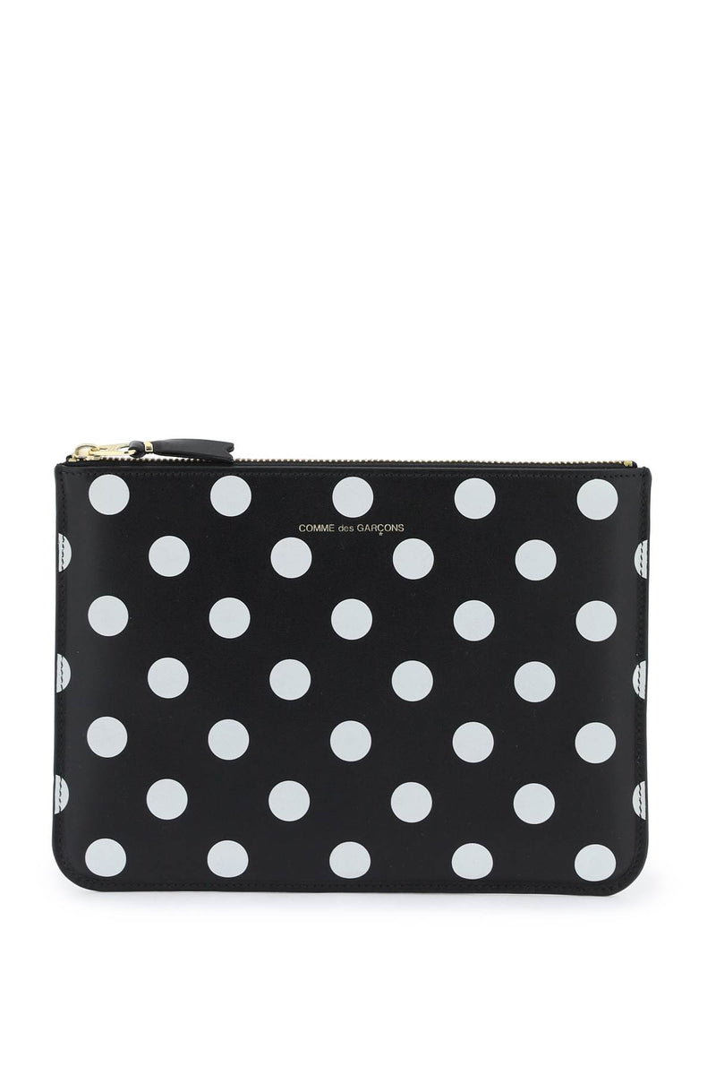 Comme Des Garcons Wallet Polka Dots Pouch Black