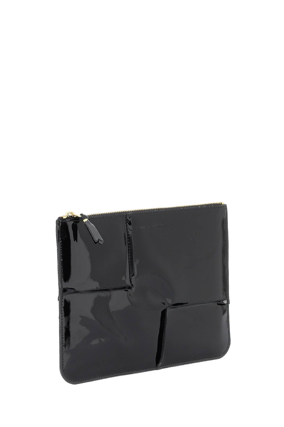 Comme Des Garcons Wallet Glossy Patent Leather Black