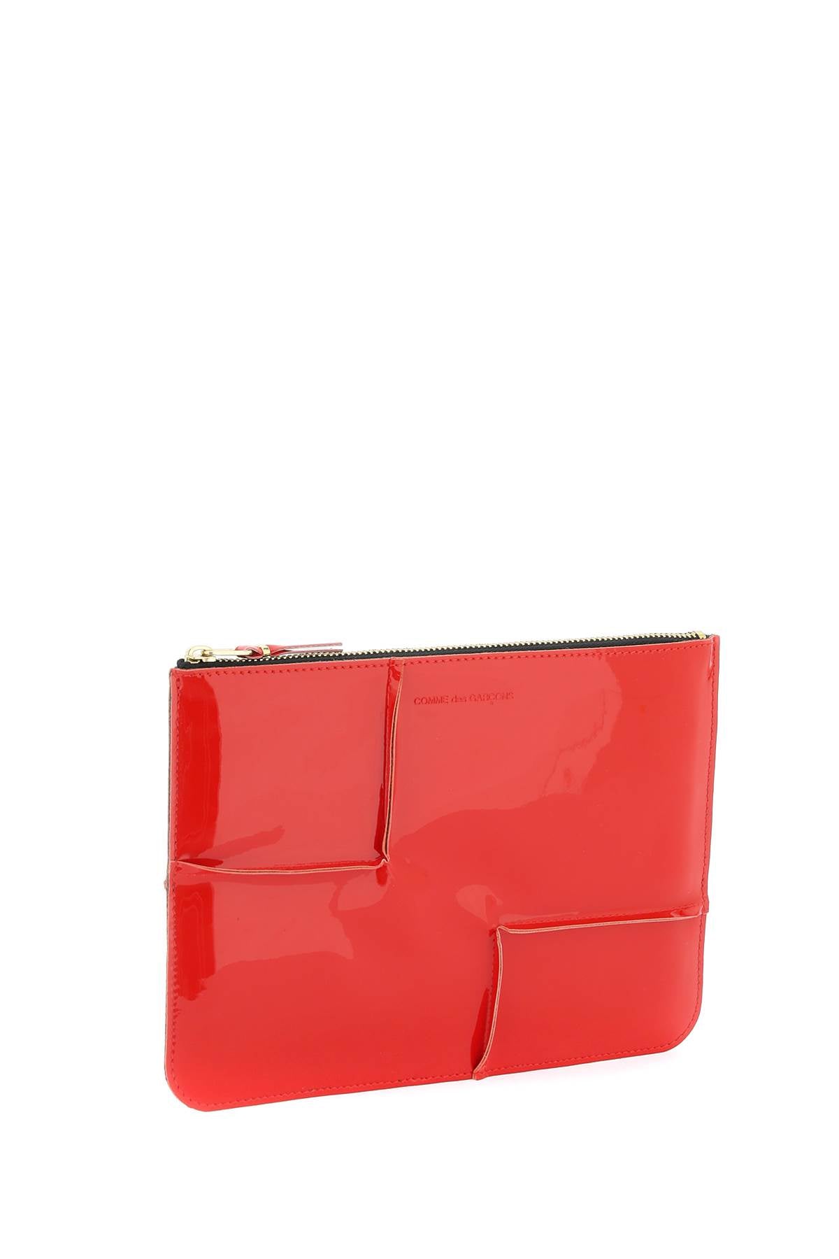 Comme Des Garcons Wallet Glossy Patent Leather Red