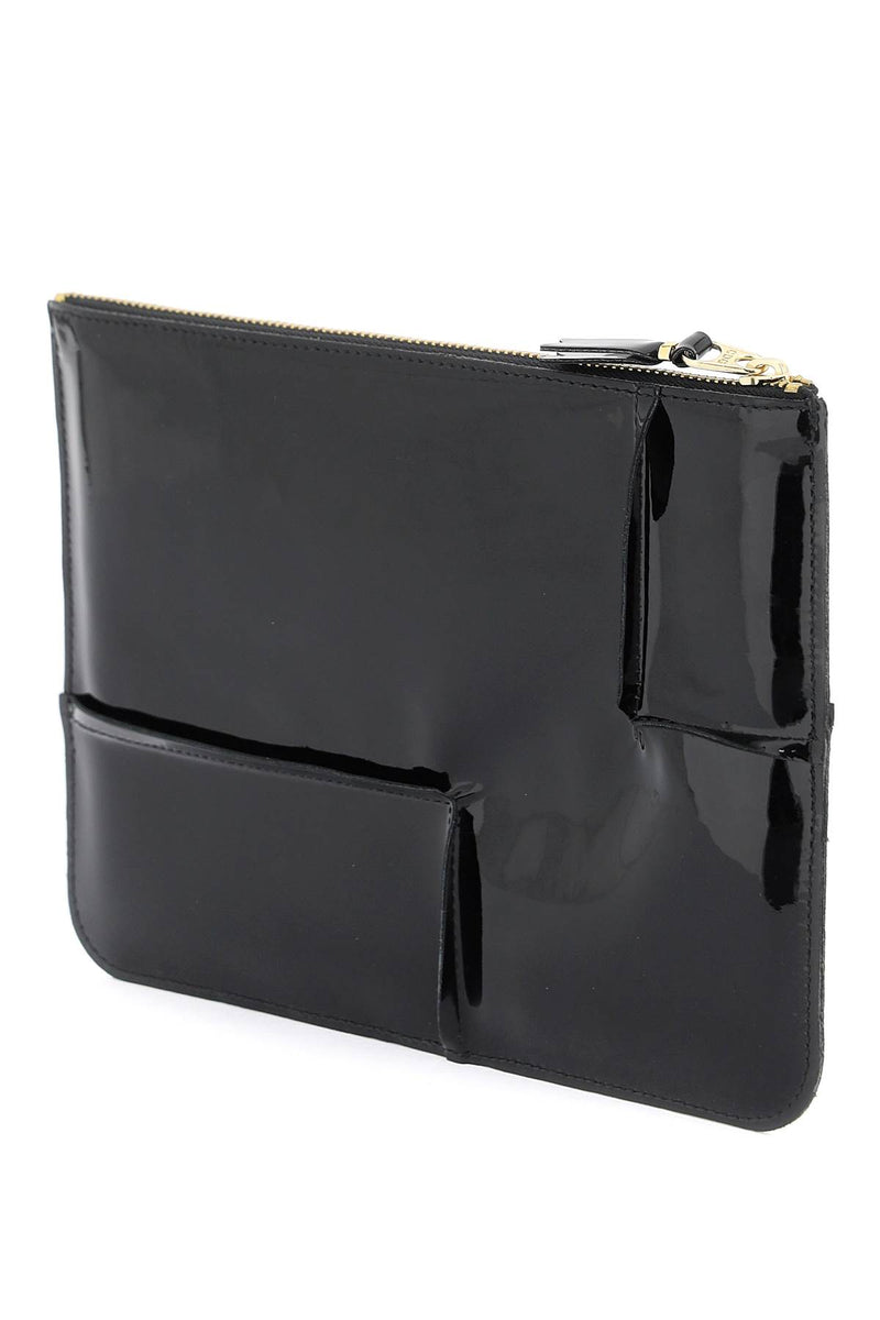 Comme Des Garcons Wallet Glossy Patent Leather Black