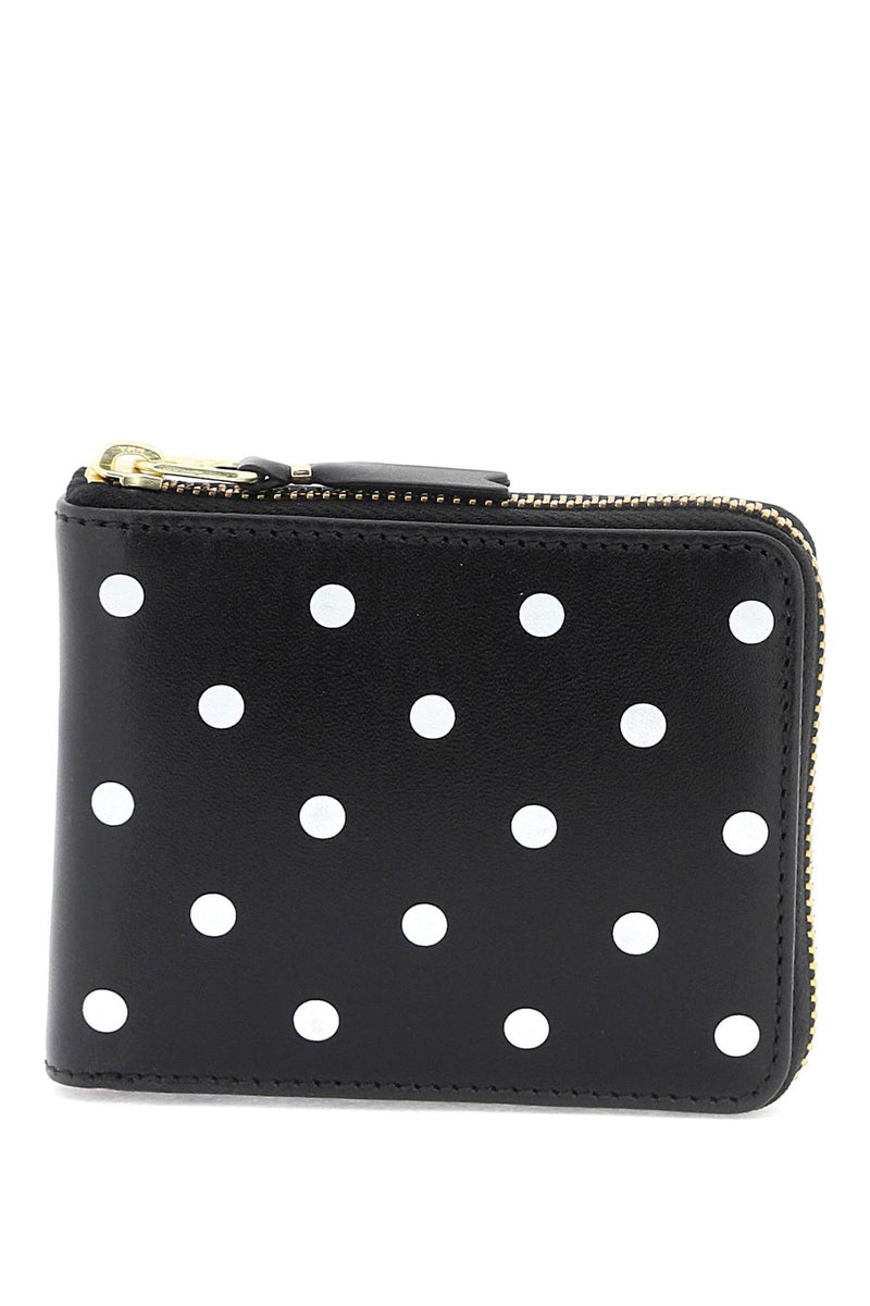 Comme Des Garcons Wallet Polka Dot Zip Around Wallet Black