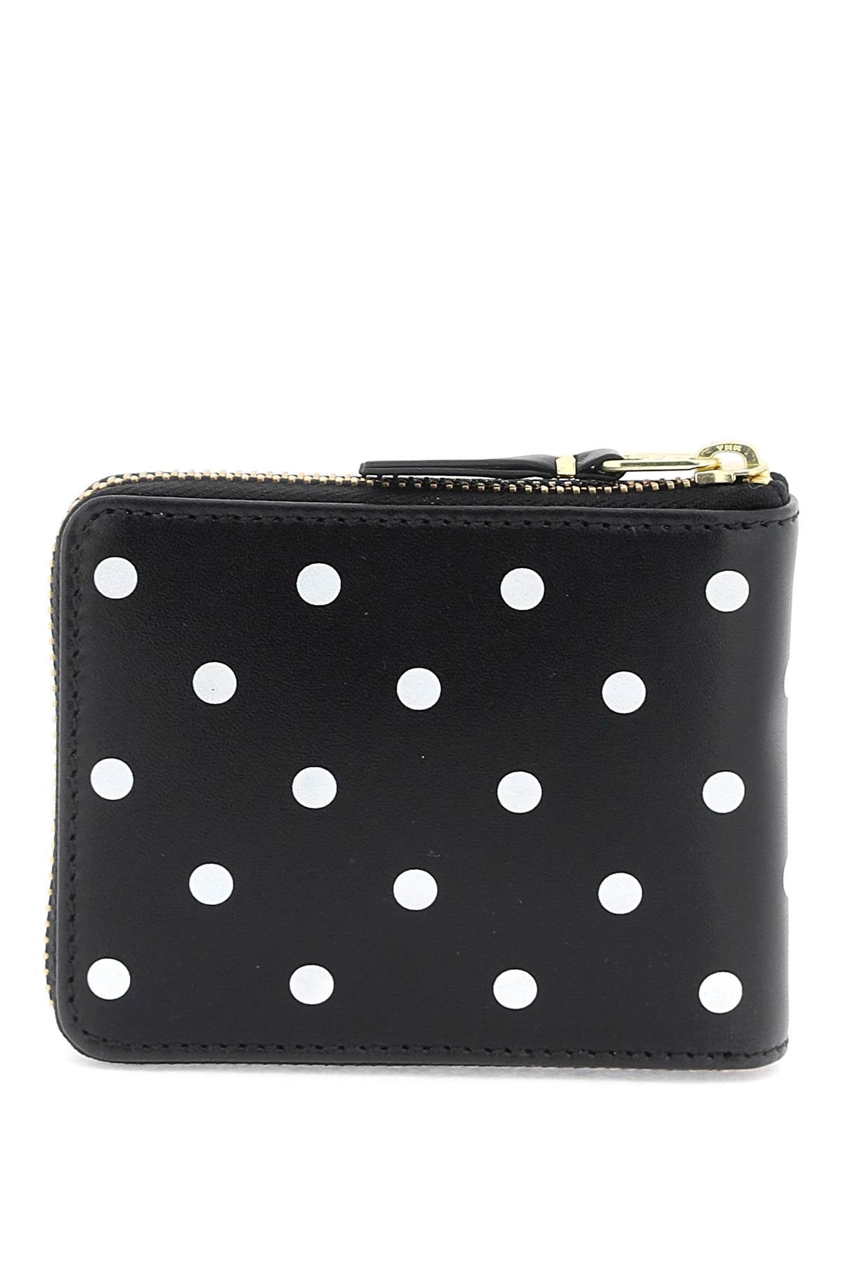 Comme Des Garcons Wallet Polka Dot Zip Around Wallet Black