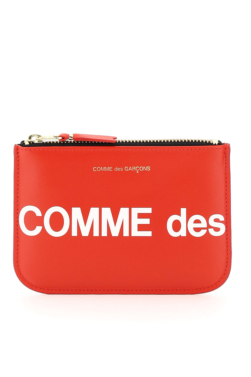 Comme Des Garcons Wallet Huge Logo Pouch Red