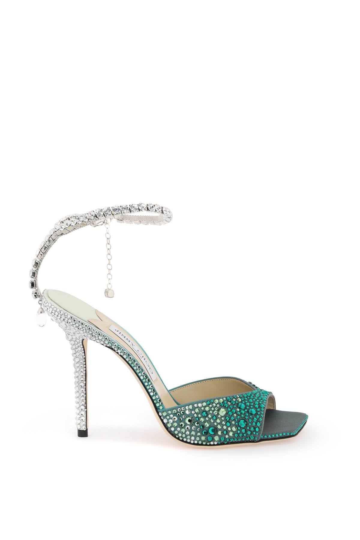 Jimmy Choo Saeda 100 Sandals With Degradé Crystals