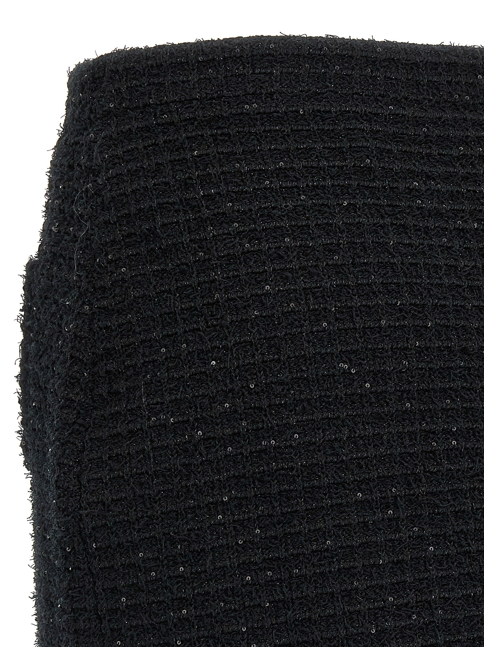 Self Portrait 'Black Textured Knit Mini' Skirt