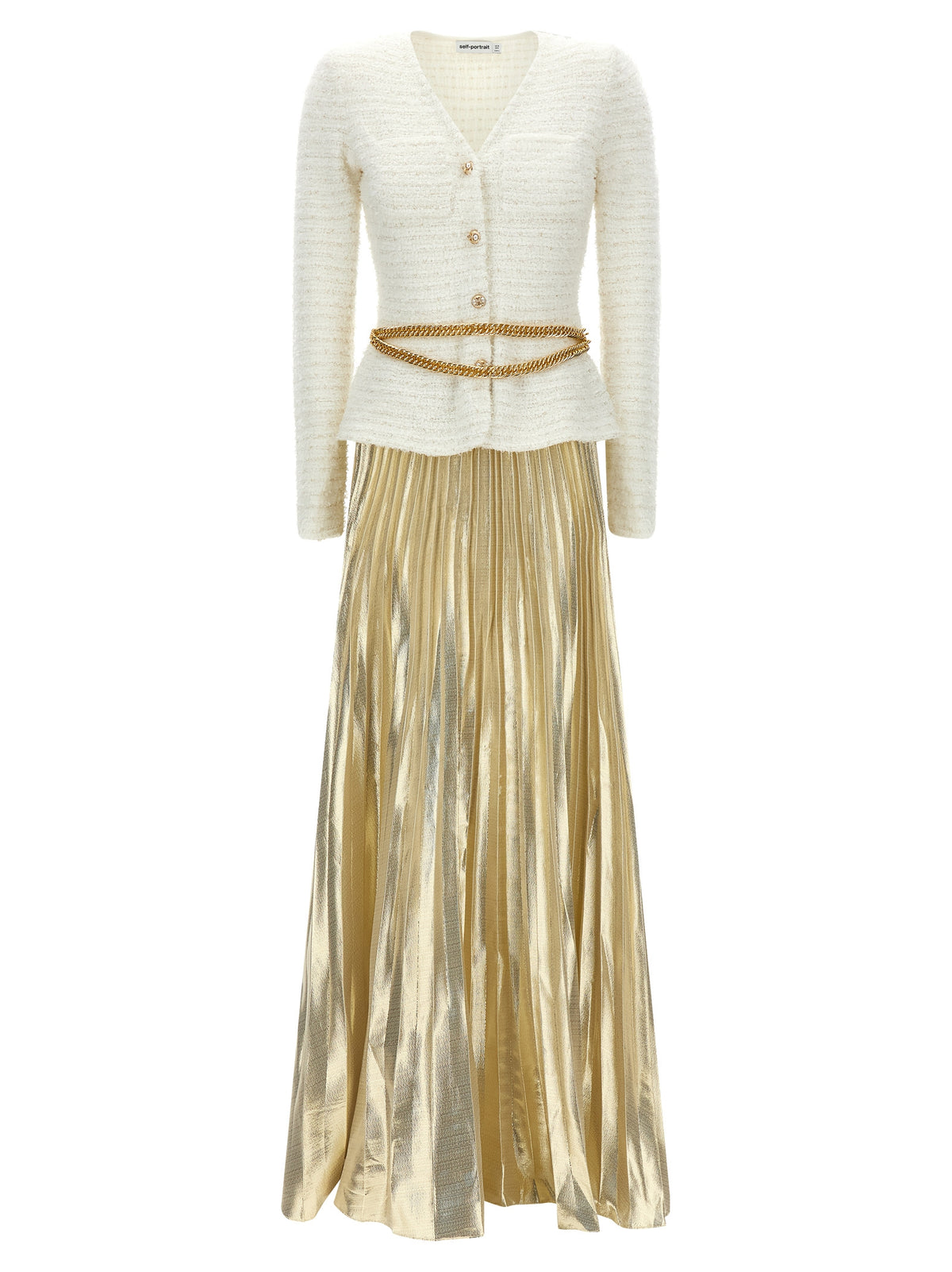 Self Portrait Long Pleated Skirt Dress