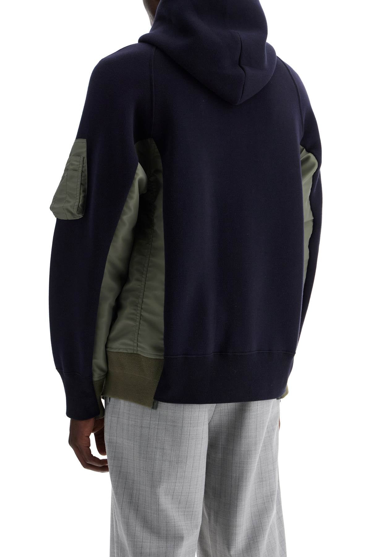 Sacai Layered Effect Sweatshirt Style Bomber