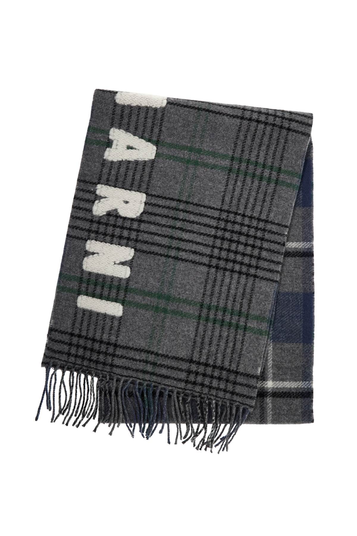 Marni Double Check Wool Scarf In 8