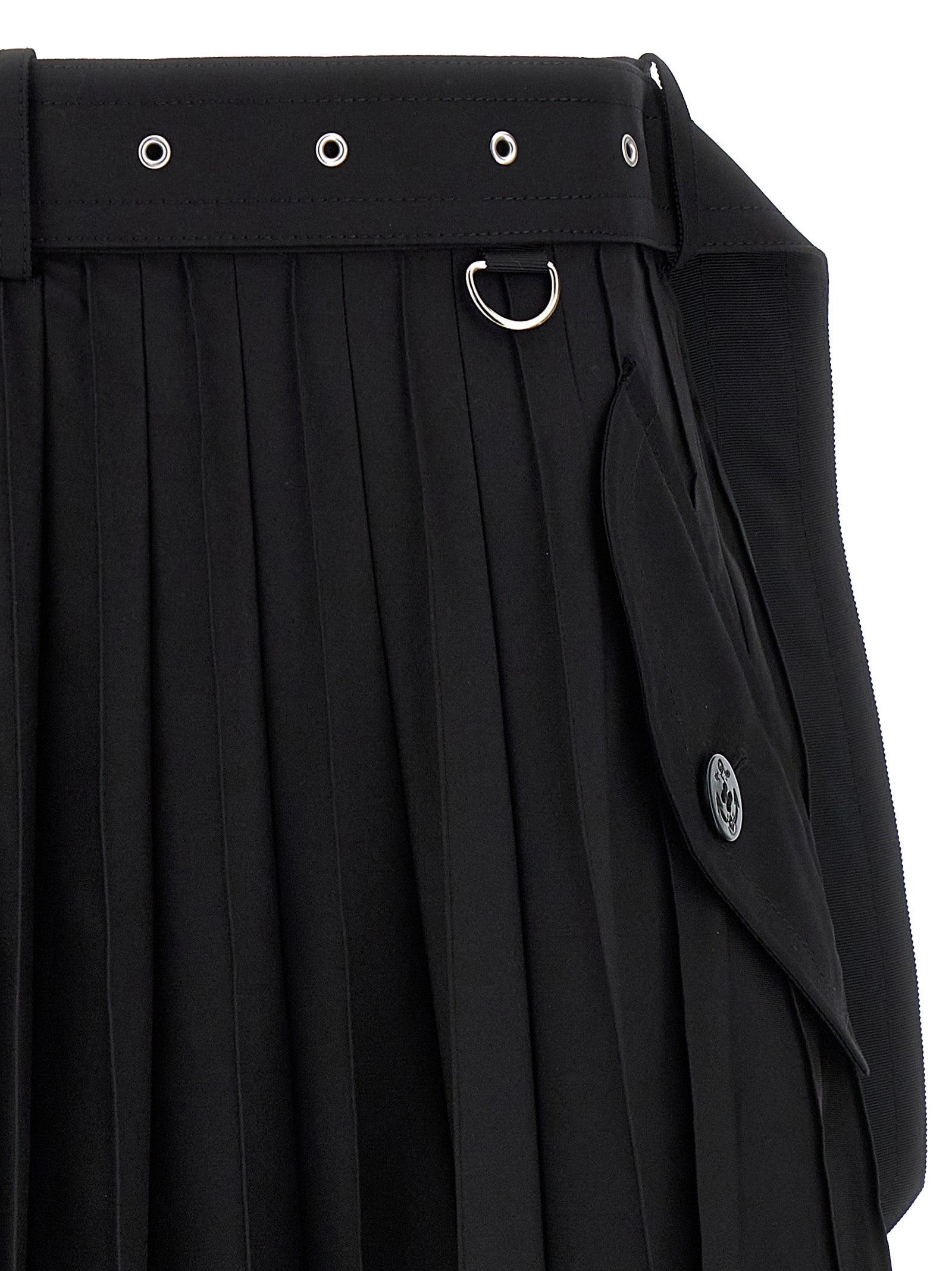 Sacai Long Pleated Skirt