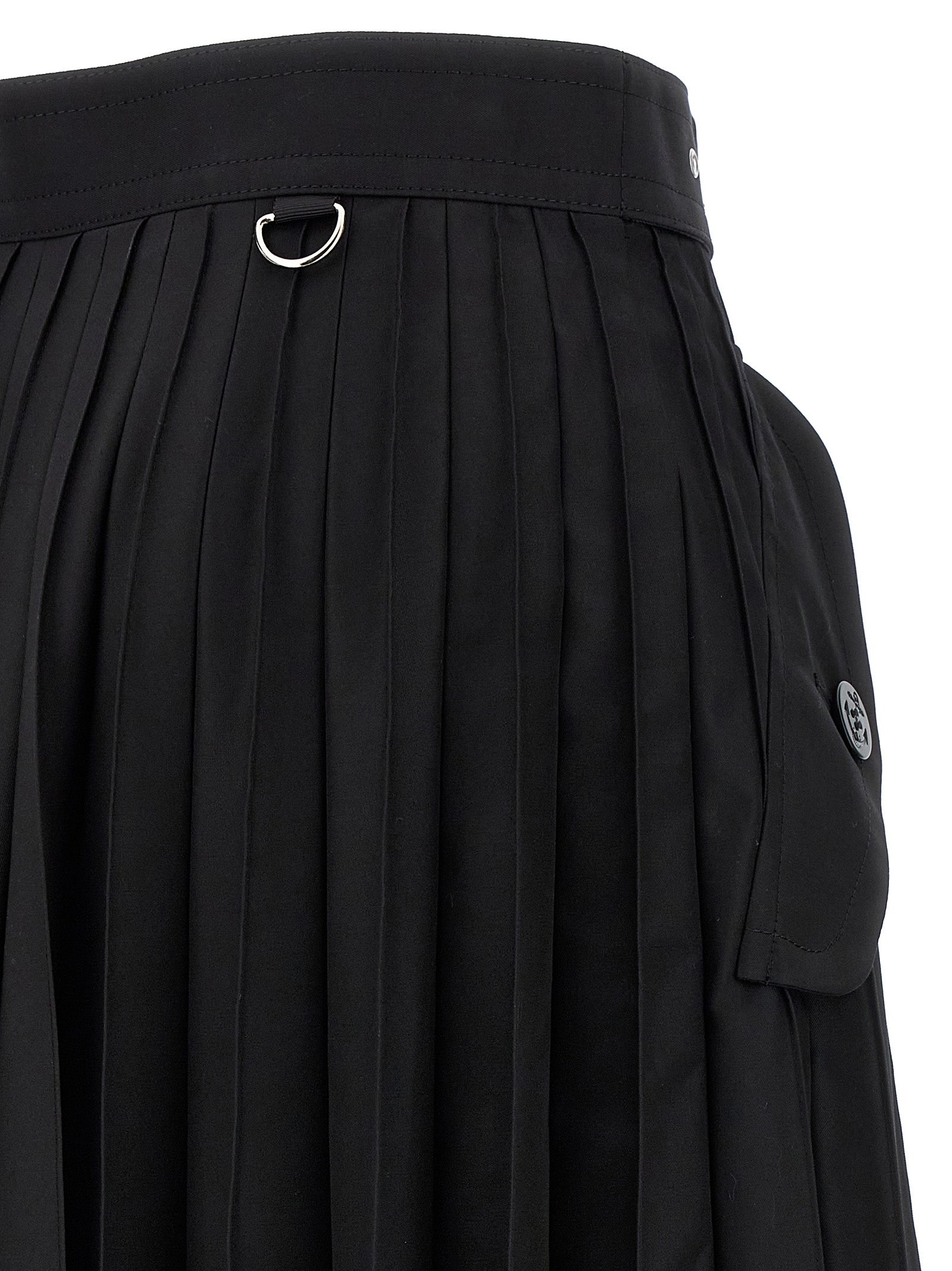 Sacai Long Pleated Skirt