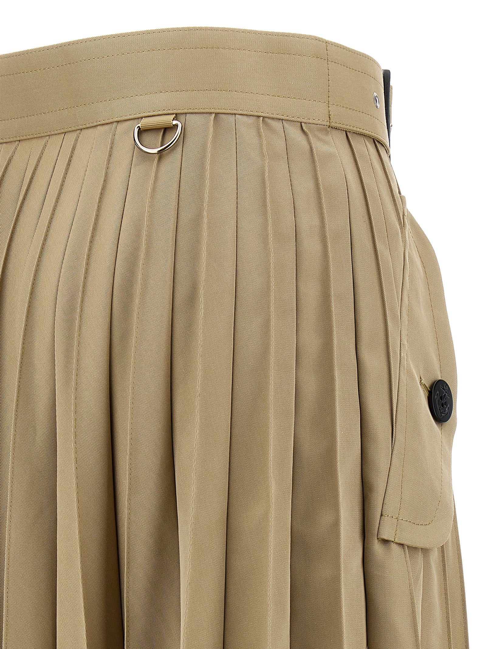 Sacai Long Pleated Skirt