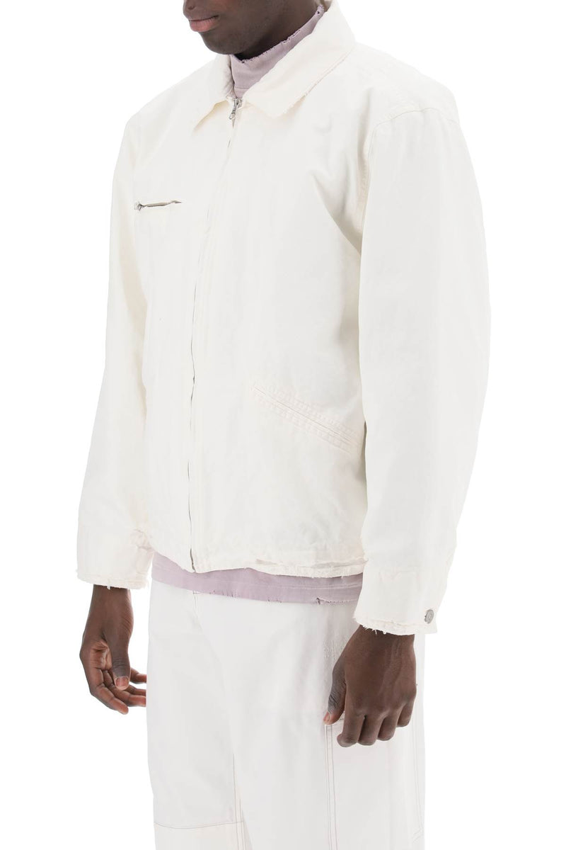 Maison Margiela Distressed Cotton Canvas Jacket White