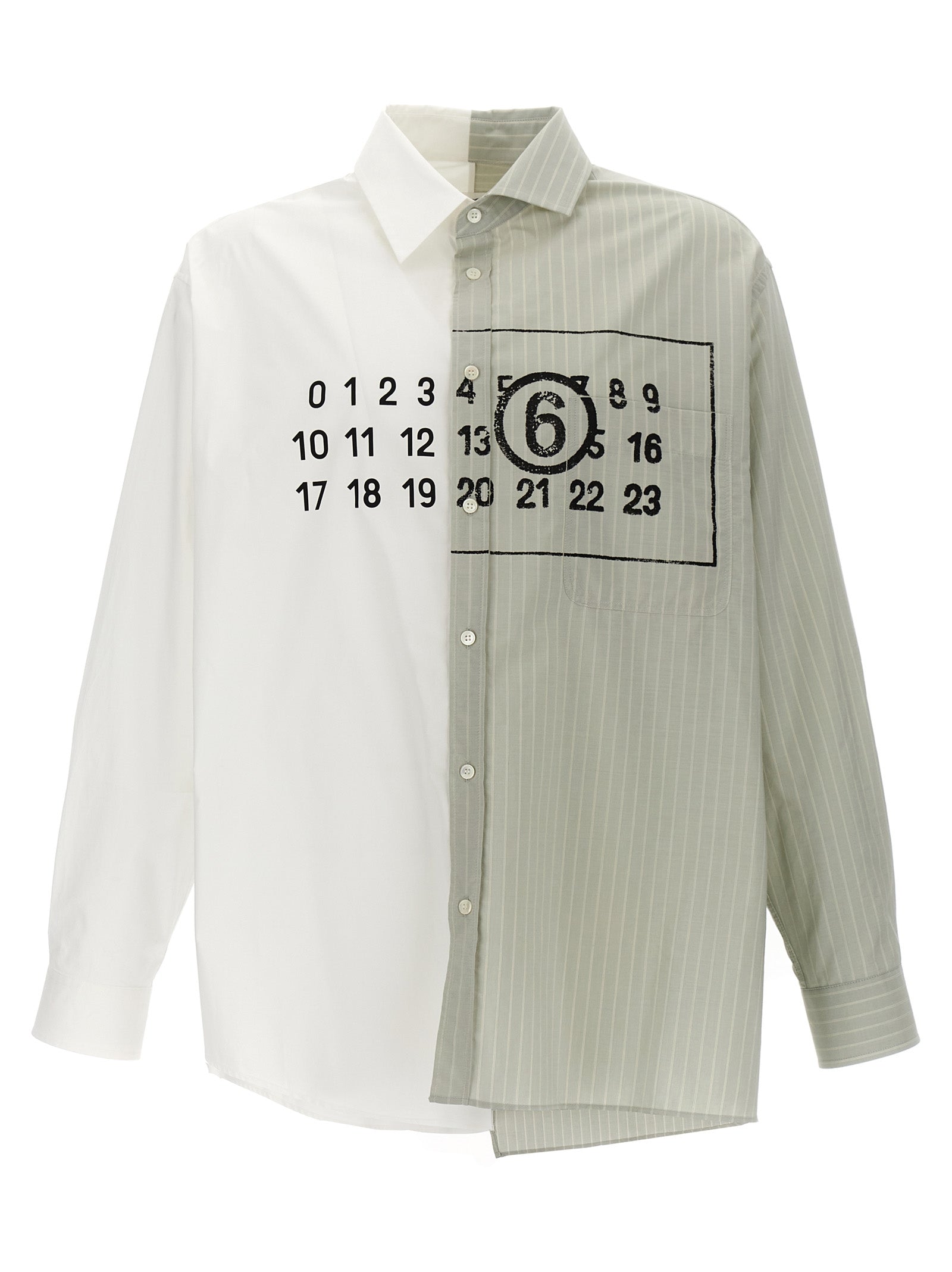 Mm6 Maison Margiela 'Numeric Signature' Asymmetric Shirt