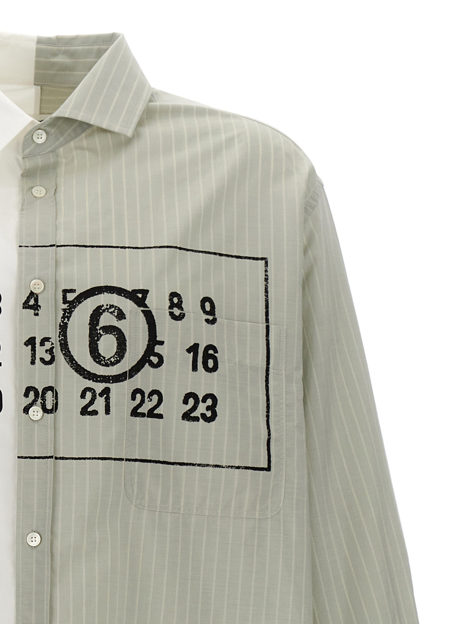 Mm6 Maison Margiela 'Numeric Signature' Asymmetric Shirt