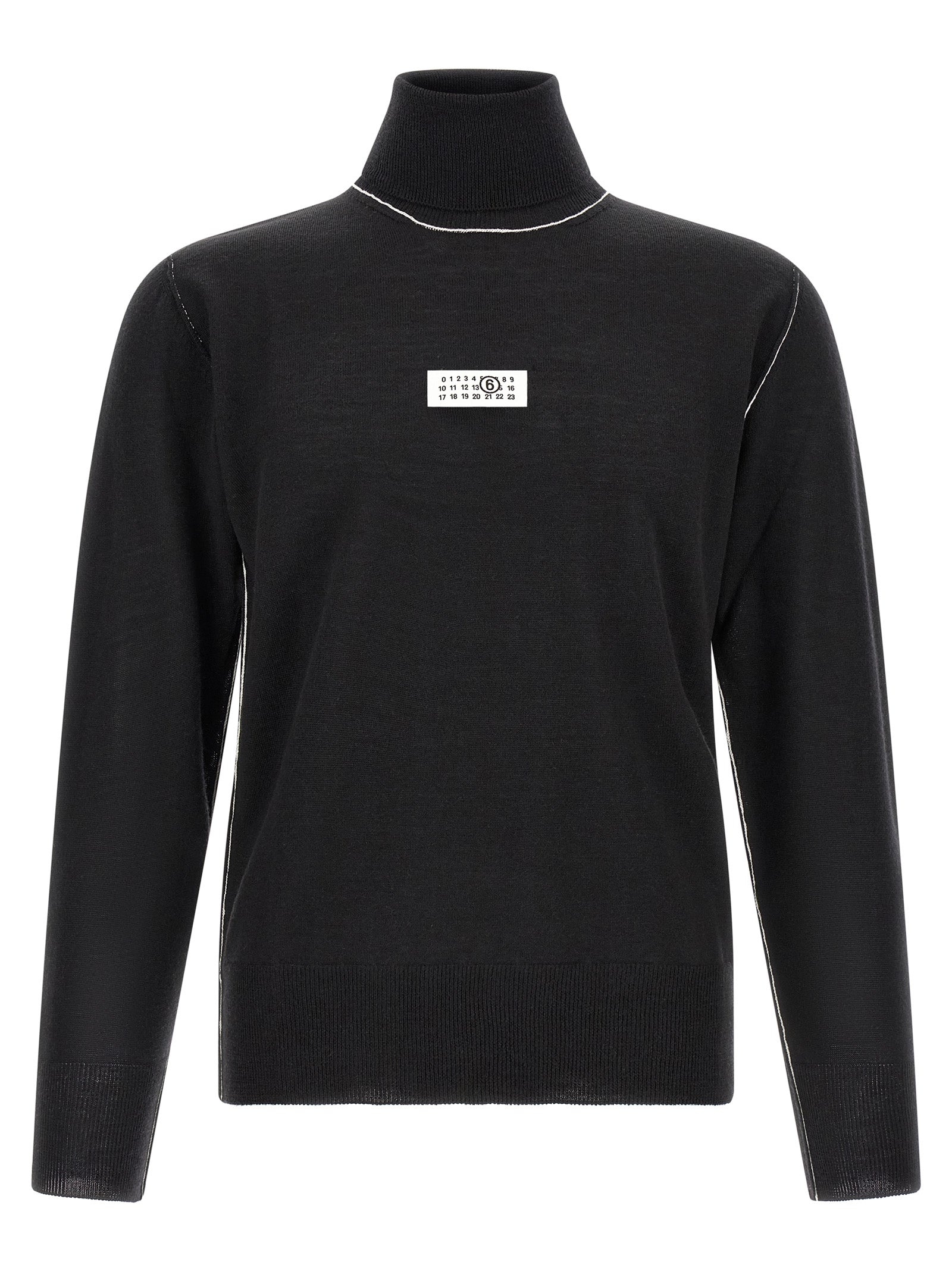 Mm6 Maison Margiela Turtleneck Sweater With Contrast Stitching