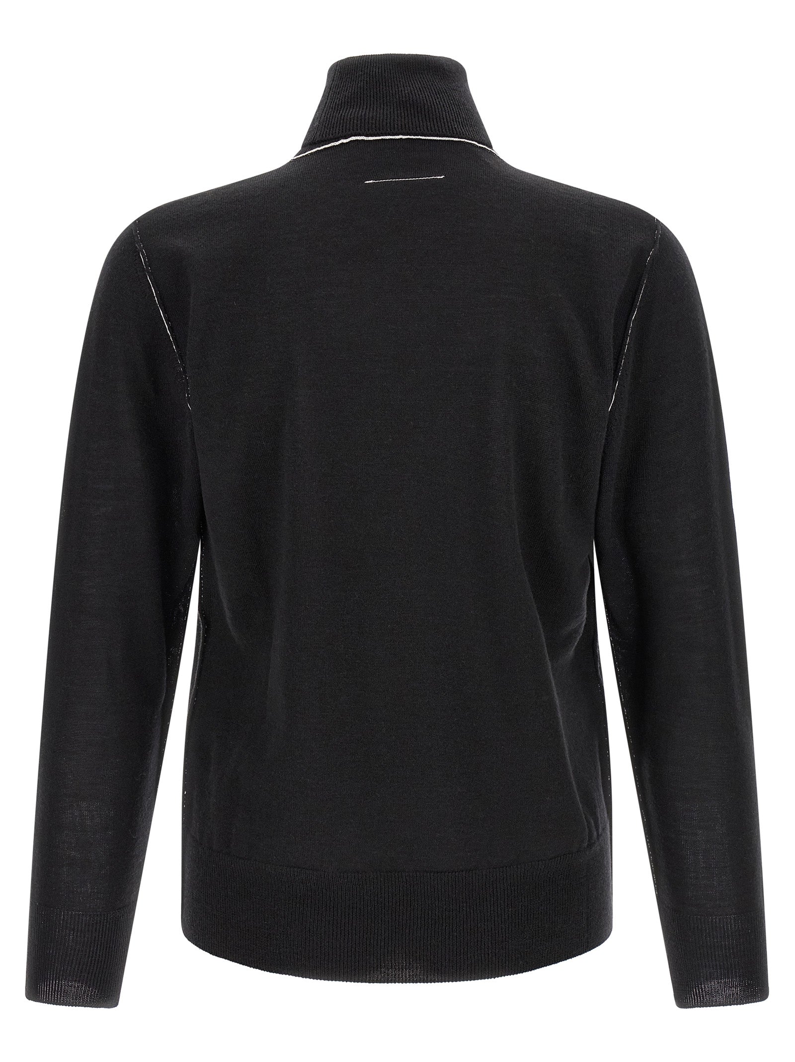 Mm6 Maison Margiela Turtleneck Sweater With Contrast Stitching