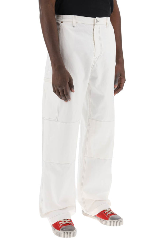 Maison Margiela Wide Cotton Canvas Trousers For Men Or Women White