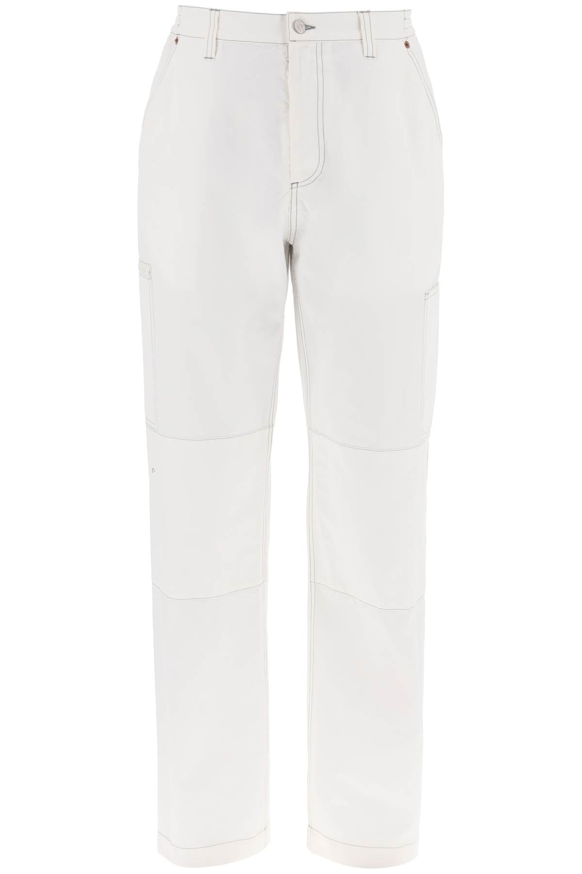 Mm6 Maison Margiela Wide Cotton Canvas Trousers For Men Or Women